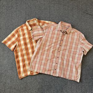 5.11 Tactical Shirt Mens 2XL Classic Covert Snap Button Orange Plaid Set Of 2